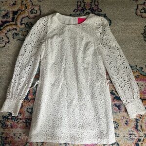 Lilly Pulitzer White Floral Eyelet Romper